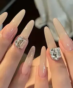 ★チップ長さだし♪ワンカラーorラメグラ(2個パーツ付き)