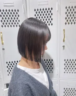 【🎖ミニモ学割クーポン🎖🦄切りっぱなしパッツンボブ🦄】カット+艶カラー+トリートメント✨