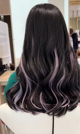 【イメチェン】シールエクステ40本！！ハイトーンカラー専用💜馴染ませカット付き