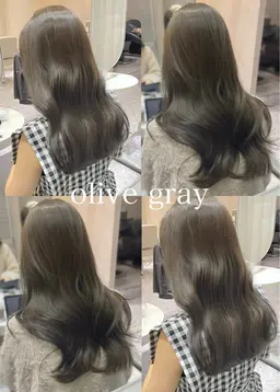 〔艶髪ならコチラ✨〕透明感ケアカラー+髪質改善トリートメント🍃🫧/艶髪/美髪