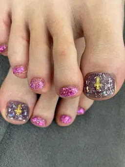 【ご新規様オフ無料】フット親指1本アート(フットバス、ケア込み)