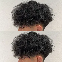 骨格似合わせメンズカット+波巻きパーマ