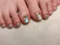 フットネイル(ワンカラー＋アート2本)