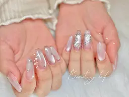 【チップスカルプ】マグネットor フラッシュネイル➕2個大きいパーツ／ハートチェーン