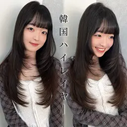 【✨1日1名様限定✨】人気No.3🙈韓国風♡ケアカラー➕前髪カット➕クイックトリートメント🧡【レイヤー】