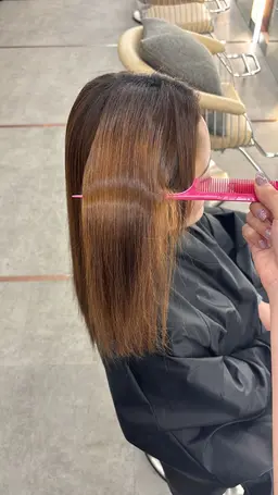 ❣️美髪矯正➕髪質改善トリートメント🫧➕超音波アイロン✨艶さら髪へ🤍