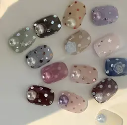 ミニモ限定20%オフ💅🏼【HAND】ドットネイル(パラジェル/パーツ2個込み) ¥6,400