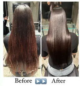 【ミニモ学割‼️】弱酸性縮毛矯正➕弱酸性カラー➕髪質改善トリートメント