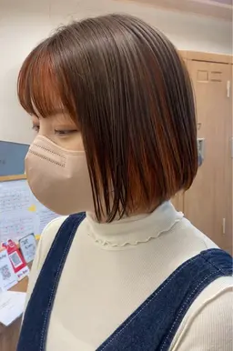 【🧡髪で遊びたい方🙋‍♀️】‪インナー、イヤリング、フェイスフレーミングなど✨️🩵ポイントブリーチ💛