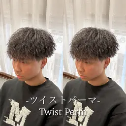 メンズカット＋ツイスト系パーマ