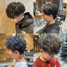 【ミニモ限定】メンズカット+ケアパーマ（ツイスパ/波巻き/シャドウ/フェザー）→¥8,360