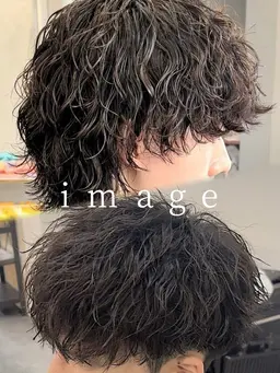 メンズカット＋サーフカール，ツイストスパイラルパーマ