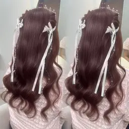 早朝🆗💍🎀ハーフアップヘアセット🎀💍