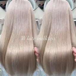 ［🤍うる艶👼🏻ハイトーンダブルカラー🤍］ケアブリーチ+オンカラー+1stepトリートメント🪽ロング料金無し