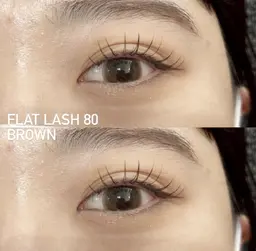 【オフ無料】最軽量フラットラッシュ80本 / カラーに変更OK★ ￥4500＋指名料¥300
