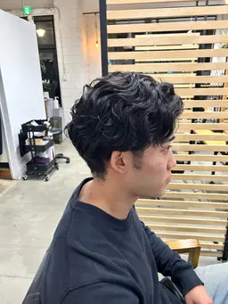 メンズカット+やりすぎないパーマ