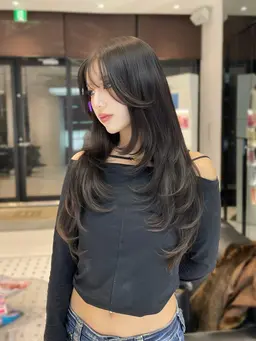 人気No.2‼️アジアンMIXなトレンドレイヤーカット💋🖤(シャンプー&ブロー,スタイリング込)