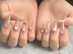 ハンドネイルオフ込み2.5時間❣️チップ長さだし10本&マグネット🫶🏻