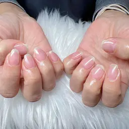ジェルネイルで作る自爪風ネイル💅　オフ込み　長さだしされていない方はこちら💁🏻‍♀️