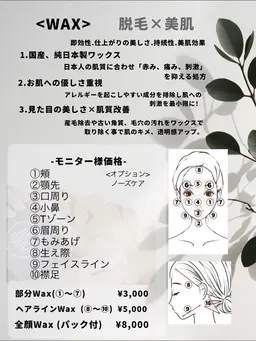 部分のWax毛穴引き締め。小鼻や頬など気になってた毛穴がごっそり！美肌！(メンズ様も大歓迎)