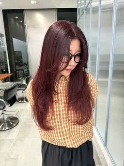 【暖色カラー🍓】髪質改善カラー➕mbシャンプー➕トリートメント🥣🫧🩷