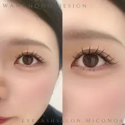 【人気No.3／韓国トレンド】ご新規様オフ無料｜ワンホン(網紅)マツエク 120本透明感​〜​束感 自由デザイン