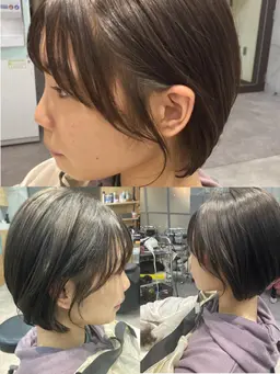 🌸前髪cut付き🌸 艶色系・透明系カラー＋潤いケアトリートメント5500円【コテ☆アイロン仕上げ】