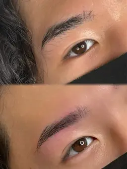 メンズ骨格デザイン＋眉ワックス＋間引き