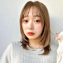 🉐平日12-17時限定🉐 前髪&顔周りレイヤーカット+リタッチカラー+選べるトリートメント