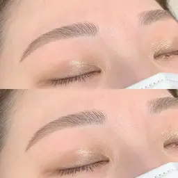 ✍🏻研修生技術習得モデル【マッチングアイブロウ】脱毛専用ワックスを使用し、骨格に合わせ眉をスタイリングします。