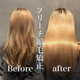 💎高難易度縮毛矯正💎【前頭ブリーチ毛、複雑履歴の方】カット＋ブリーチ縮毛矯正＋3Stepトリートメント