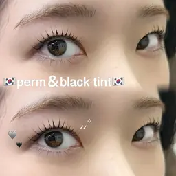 ✨韓国発✨まつげパーマ[上下]＆ブラックティント🖤メイク時短に⟡.·*.高円寺/阿佐ヶ谷/中野🤍⚠︎指名料¥330込