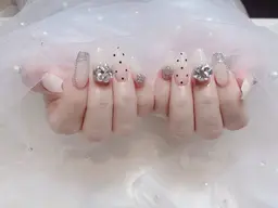 スカルプ長さだし🌸持ち込みデザインア一ト4本やり放題