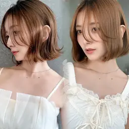 【4月限定メニュー🌿】 春らしい透明感カラー🌸+カット✂️ 韓国発🇰🇷水トリートメント付き！ボブ／レイヤー／韓国