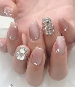 【オフ有り】冬ネイル🍂マグネットネイル💖ワンカラー✖️2本埋め尽くし🤩シンプルゴージャスネイル🥰オフィスネイル