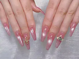 💙チップ長さだし💙マグネットワンカラー+2個大きいパーツ