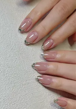 【ハンド】ガラスフレンチ or 氷ネイル¥5980 【初回ジェルオフ無料ケア込み】