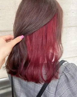 【🤍インナーブリーチ＋カラー】＋全体カラー＋2stepトリートメント¥9500