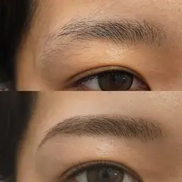 美眉スタイリング🎀特殊なフィルムWAXで刺激の少ない眉脱毛です✨️眉メイク仕上げ💕