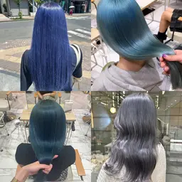 『U24』🧊寒色系ダブルカラー🐬🐳✨ブリーチ＋カラー(ブロー込み)