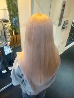 (ブリーチモデル)【フルブリーチ】ダブルカラー ブリーチあり透明感艶ダブルカラー（暖色寒色系）