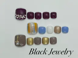 【初回他店ソフトジェルオフ無料】オフ+フットアートデザイン(全10種)