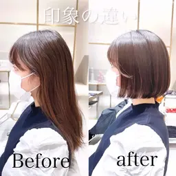 カット+コスメストレート+韓国巻き仕上げ