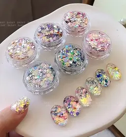 パーツ2つ無料✨️【自他店オフ無料】ネイルモデル♪ 白or黒orホログラムラメ50種から選べるワンカラー