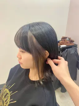 【初カラーにも◎】カット＋全体カラー＋イヤリングカラー＋トリートメント