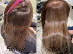 【ブリーチ毛限定】酸性矯正+カット+Aujuaトリートメント