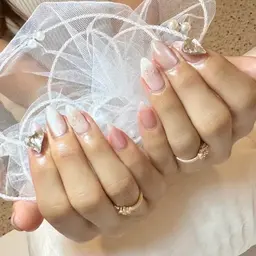 オフ込みワンカラーorグラデーション(リボンorハートパーツ付き)