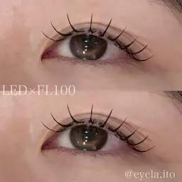 【ミニモ当日限定💗】高持続✨LEDエクステ🔮フラットラッシュ100本までつけ放題🌟ブラウンカラー変更無料◎