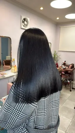 【白髪染めリタッチ】ワンレングスカット➕トリートメント