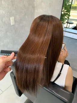 【ブリーチ毛対応】酸性ストレート＋link2stepトリートメント